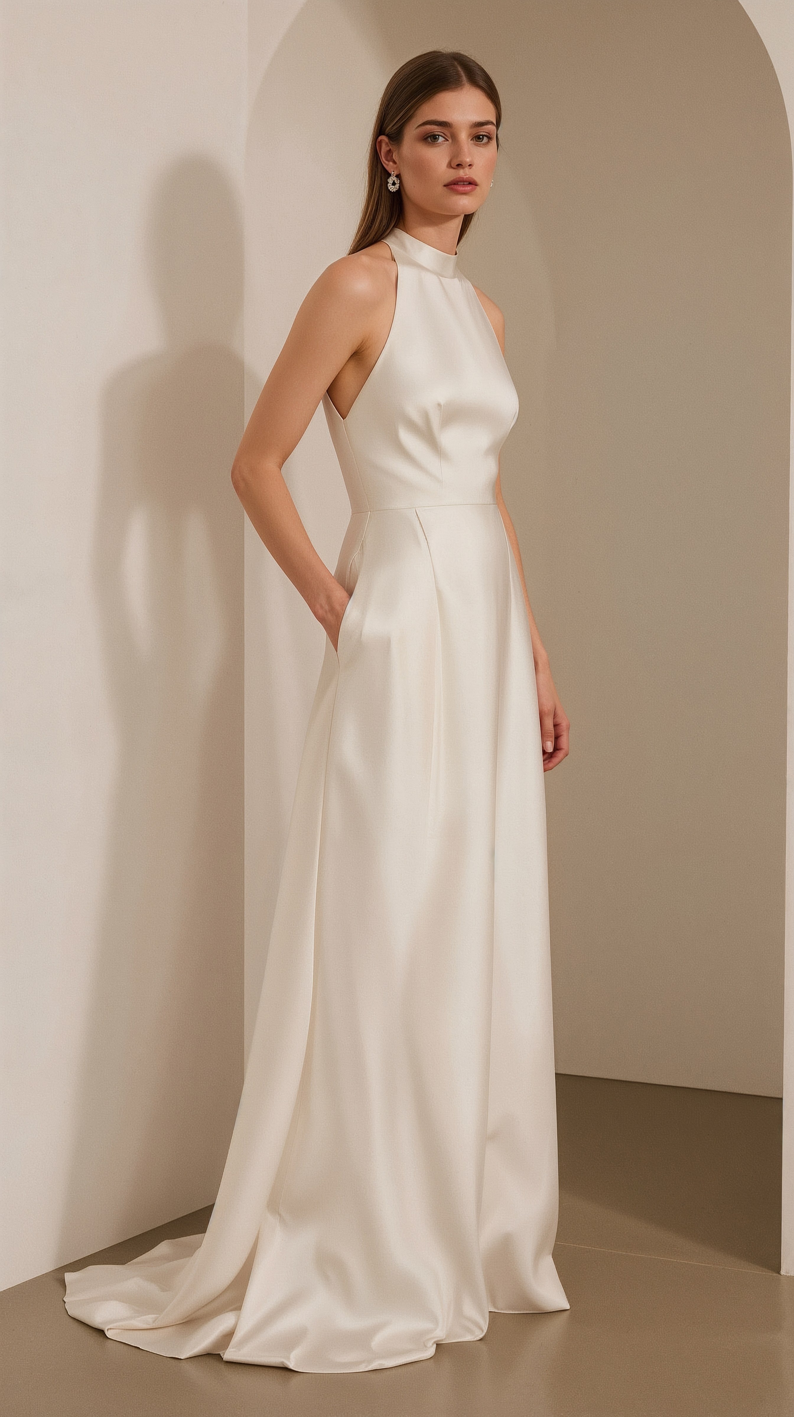 Classy Satin Minimalist Wedding Dress: Effortless Chic