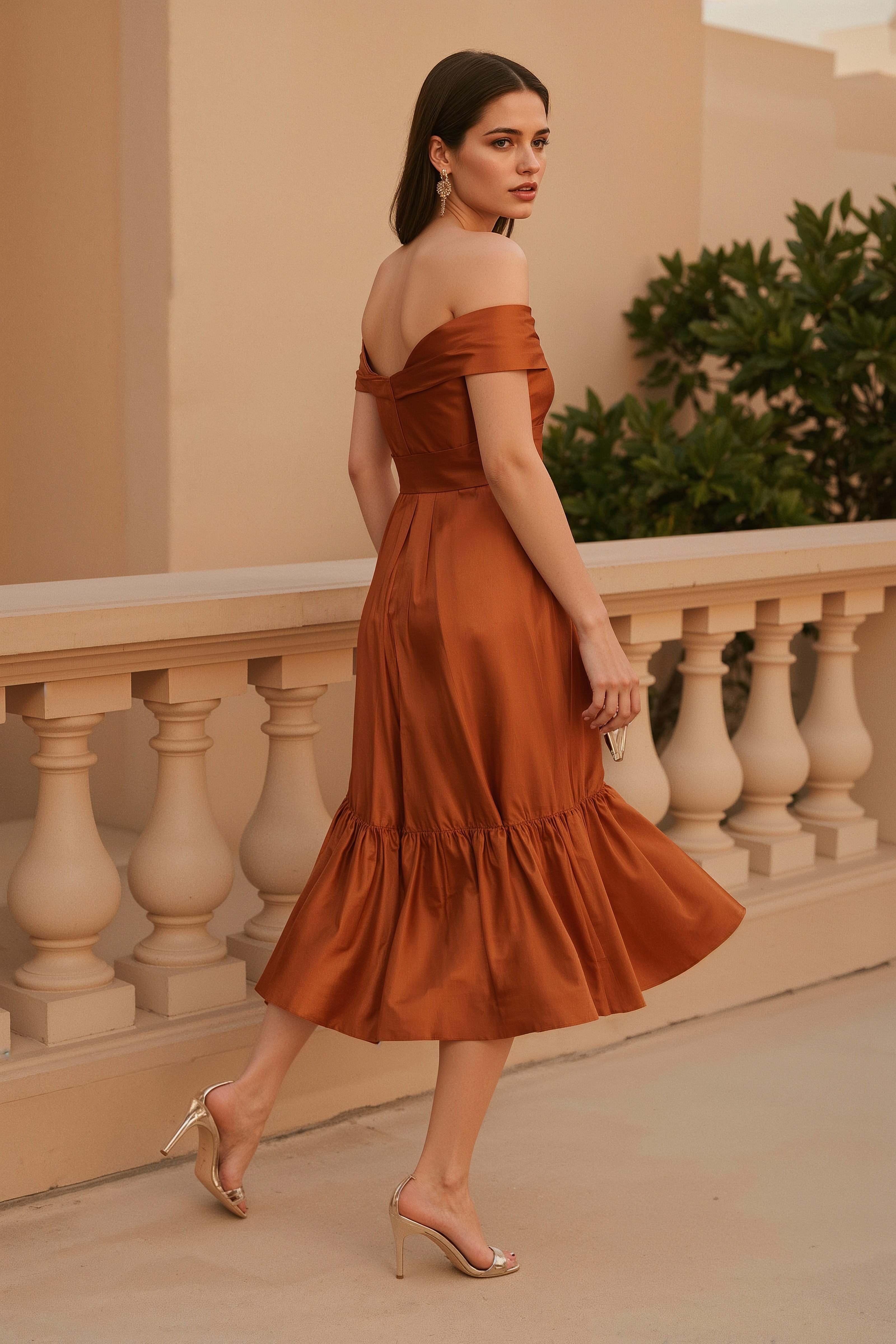 Chic Burnt Orange: Your Go-To Summer Cocktail Dress