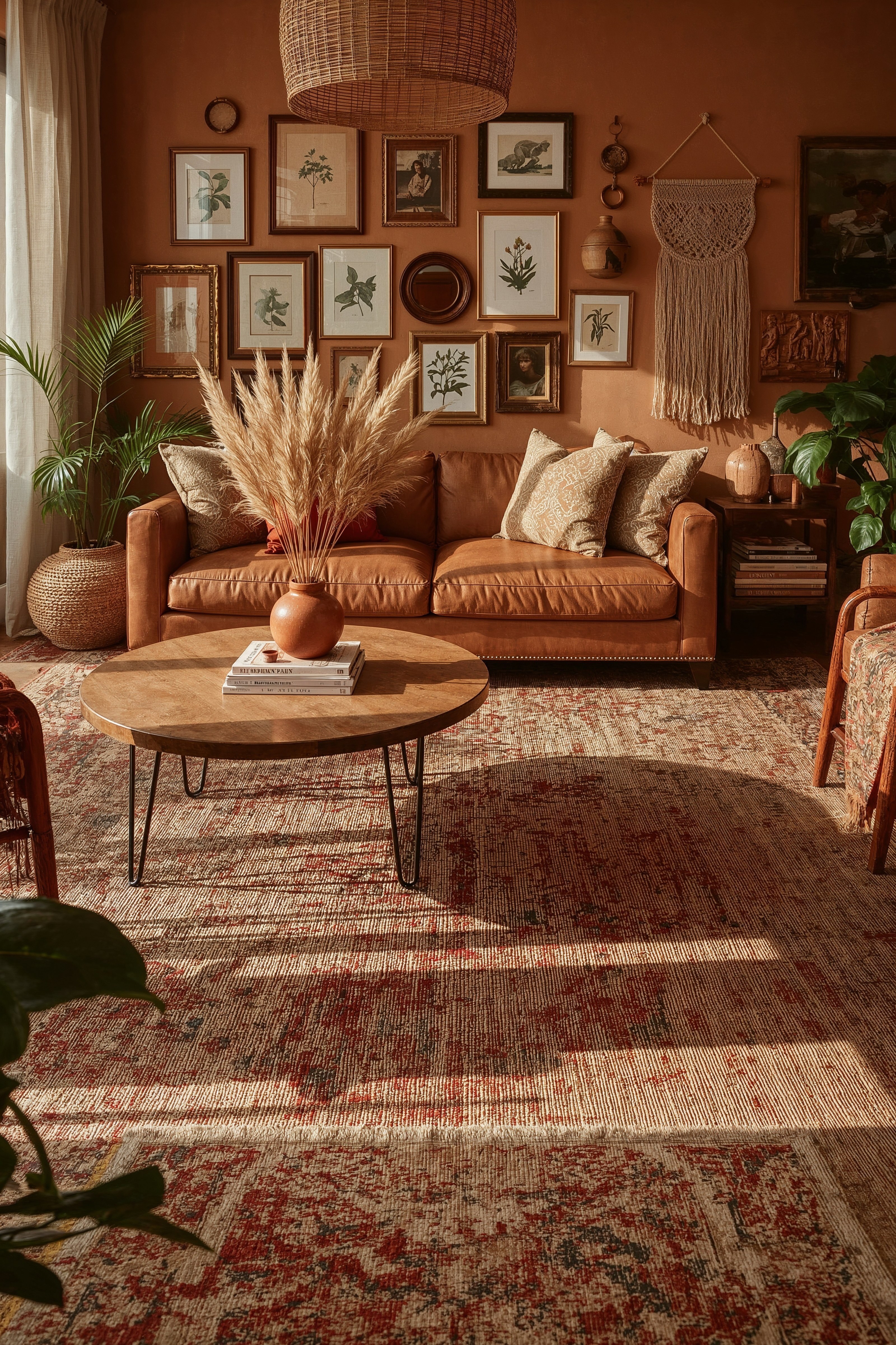 Maximalist Mural Magic: Eclectic Living Room Wall Art Ideas