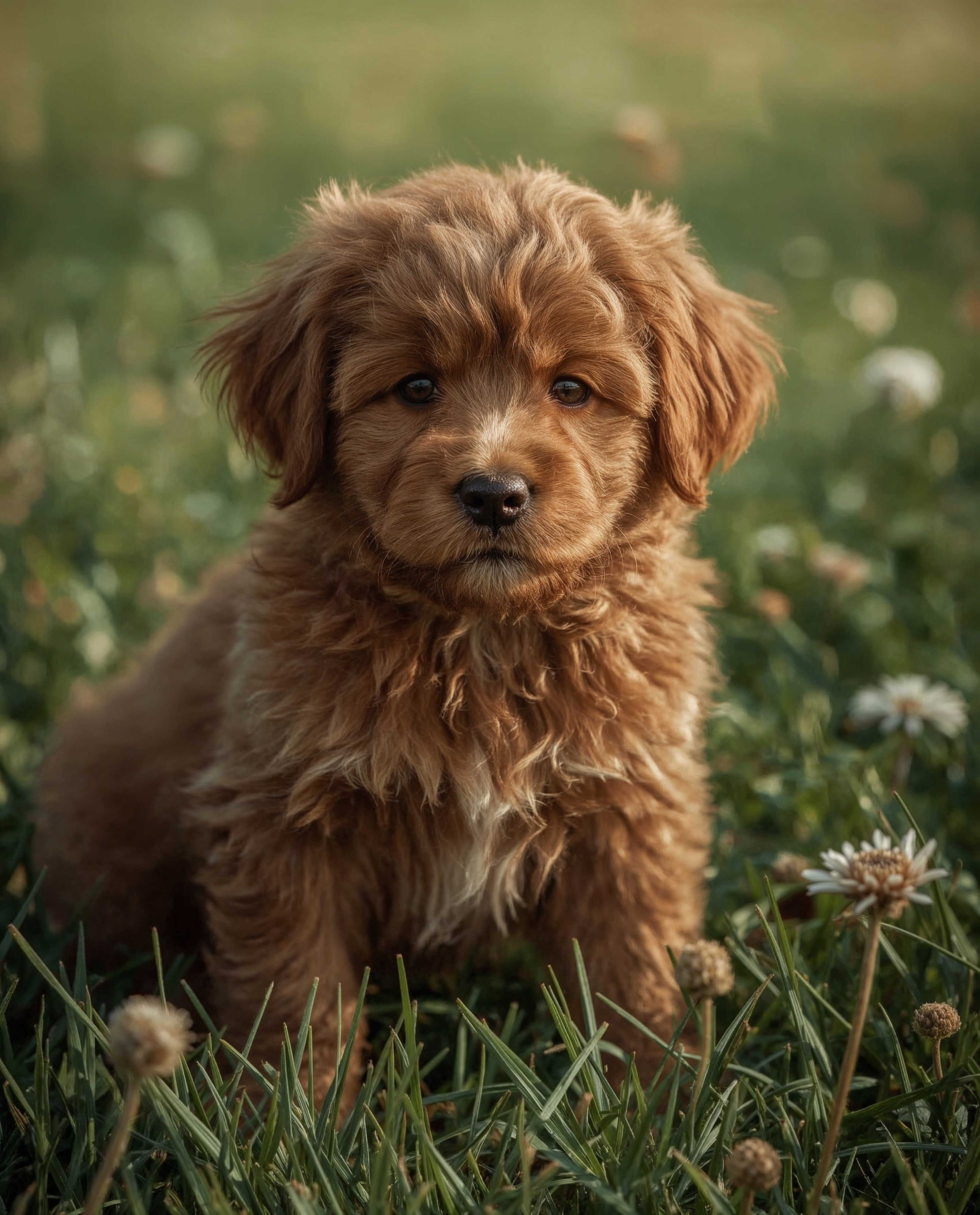 Aesthetic Summer Puppy Wallpaper: Sweet Brown Dog Charm