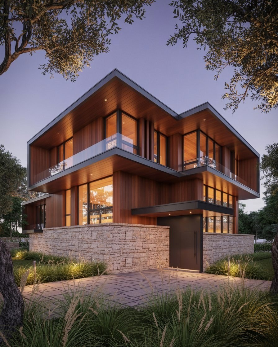 Dreamy Villa Exterior Design: Rustic Loft Meets Modern Elegance