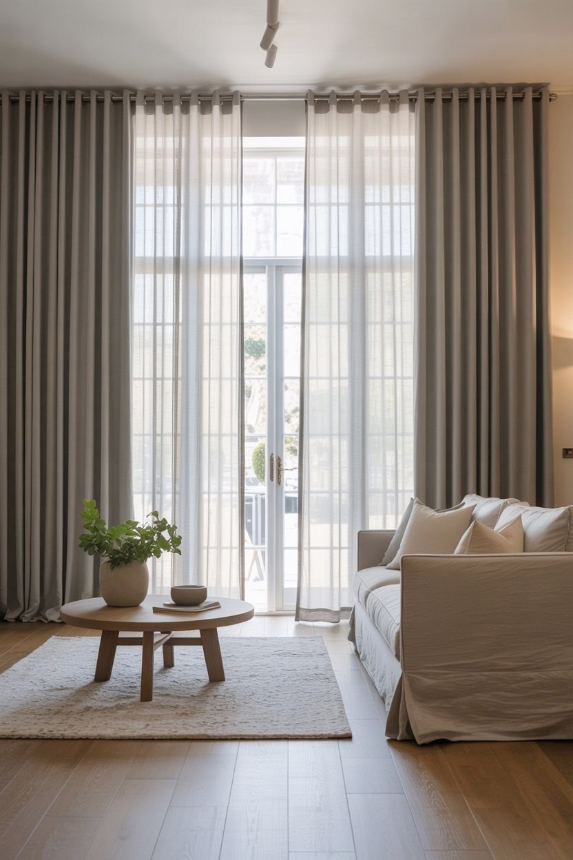 Chic Living Room Curtains: Floor-to-Ceiling Sheer Panels for Effortless Style