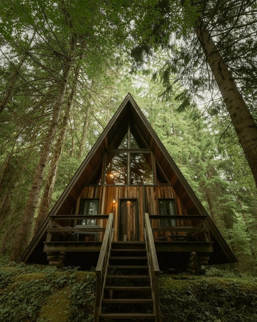 Rustic A-Frame Cabin: Cozy Woodland Escapes with Modern Touches