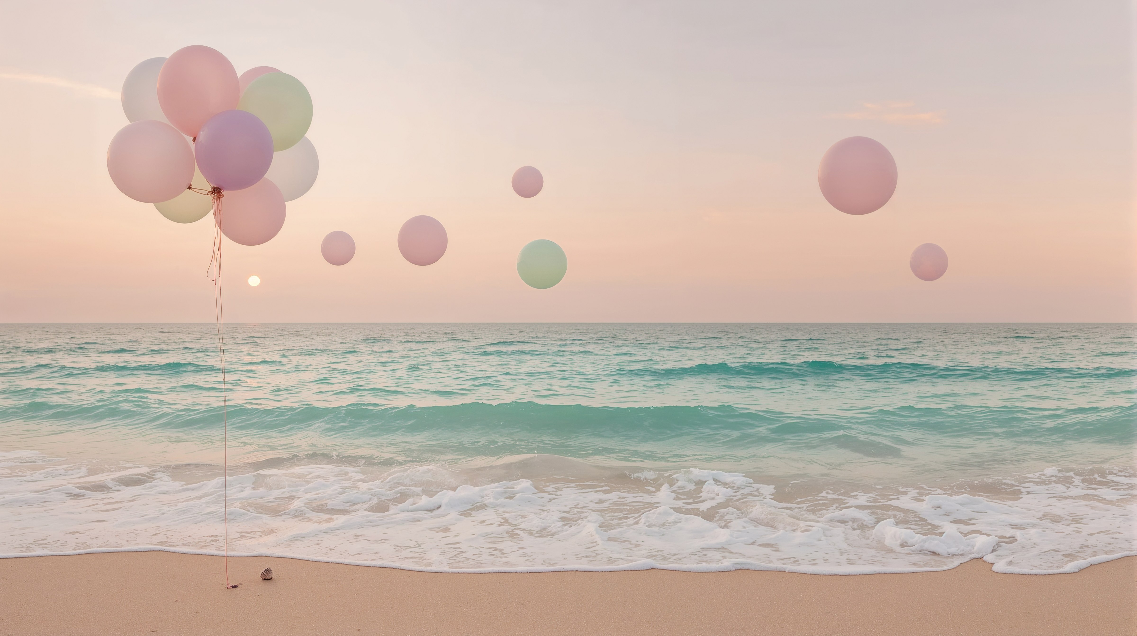 Pastel Summer Dreams: Aesthetic Nature Beach Wallpaper