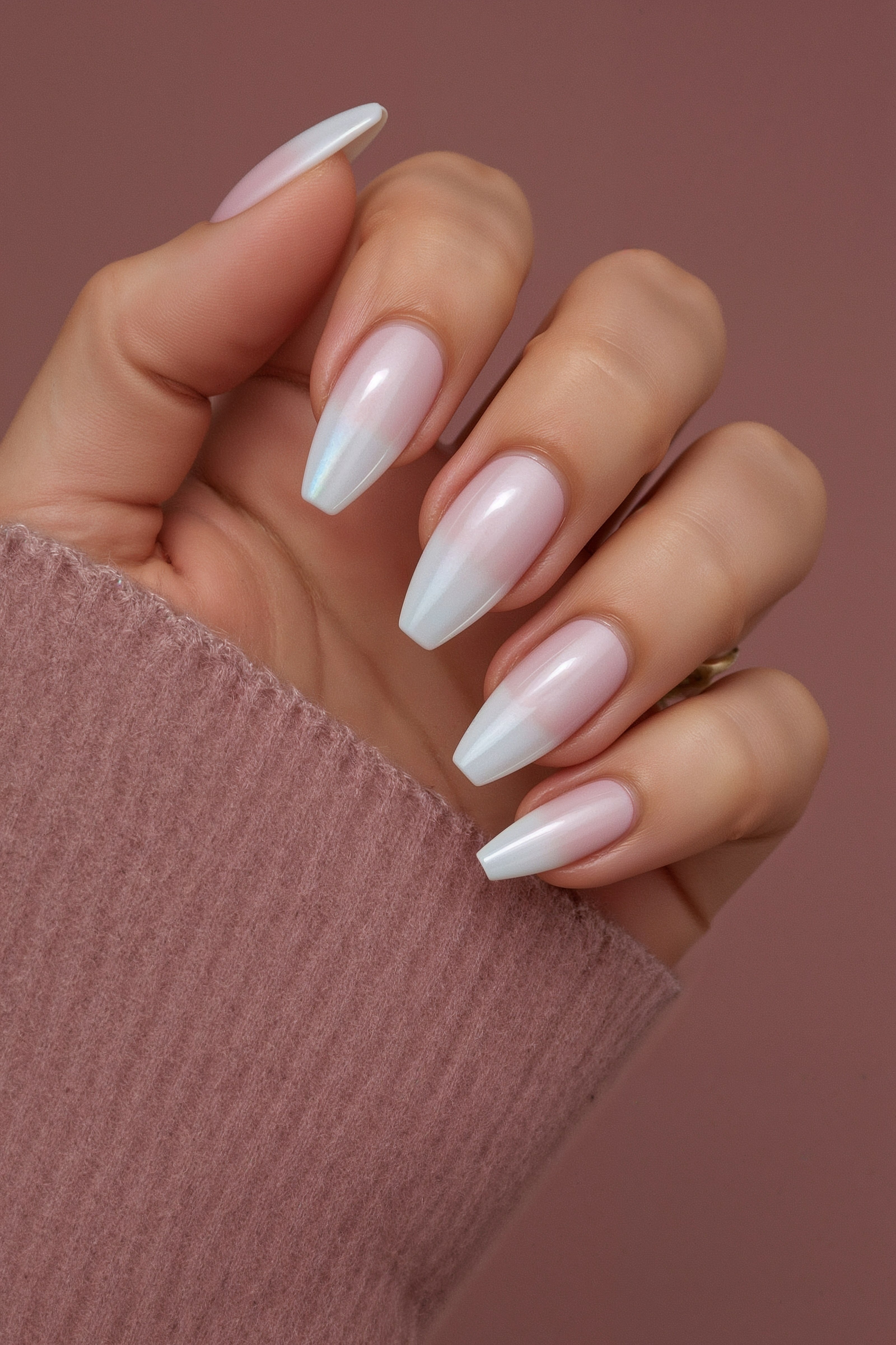 Elegant White Chrome Almond Nails: Modern French Tips for Weddings