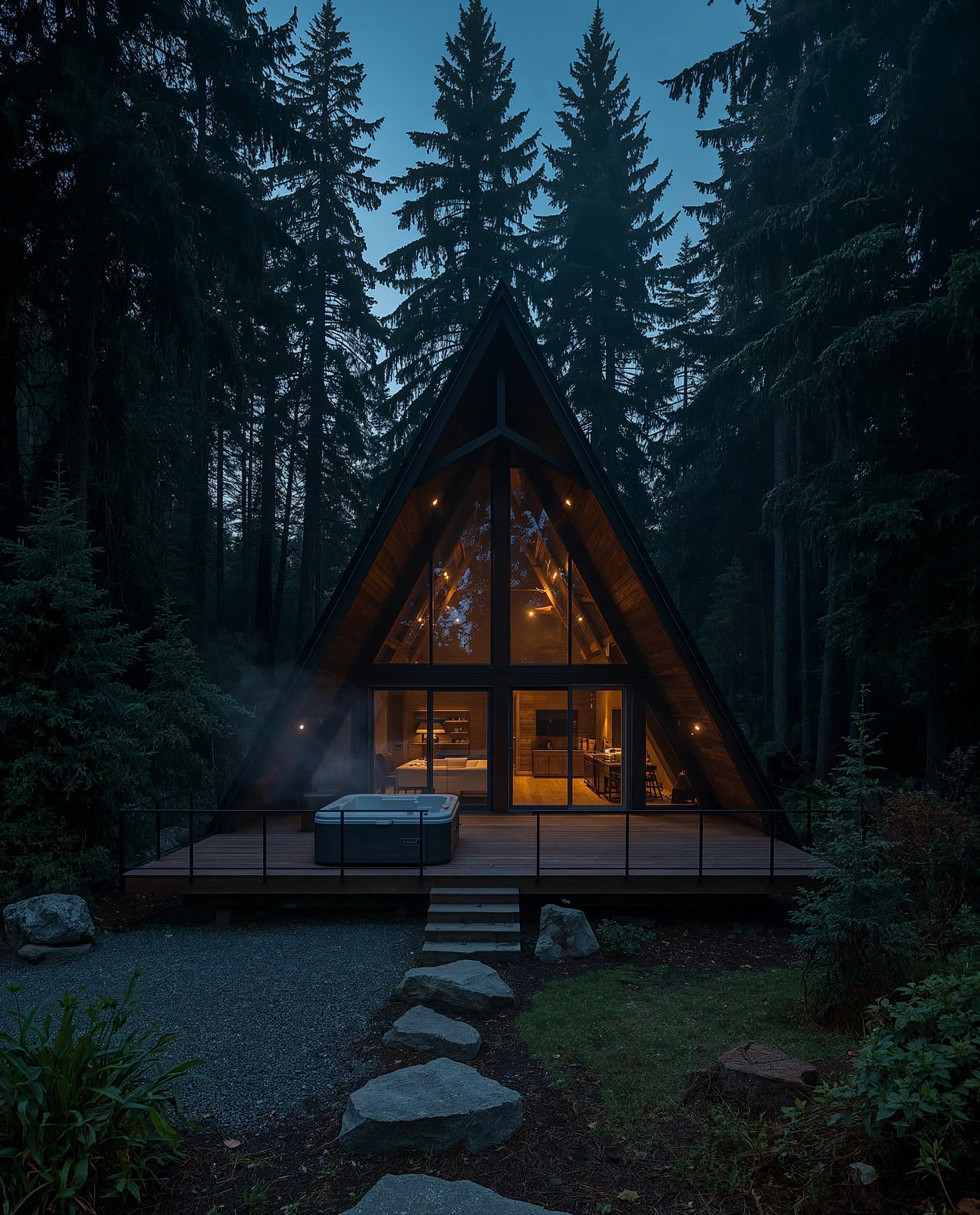 A-Frame Cabin Architecture: Woodland Retreat with Barn Style Plans