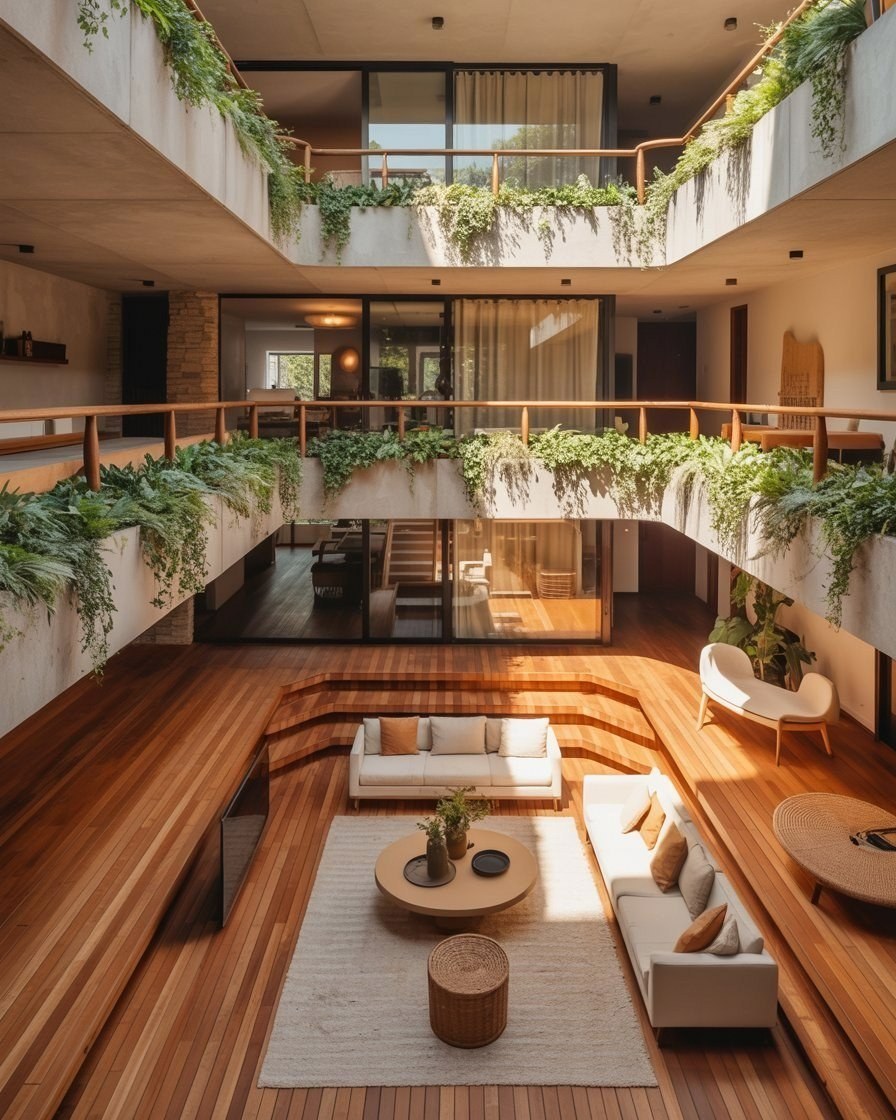 Tiered Living Room: Scandinavian Meets Spanish Dream Mansion