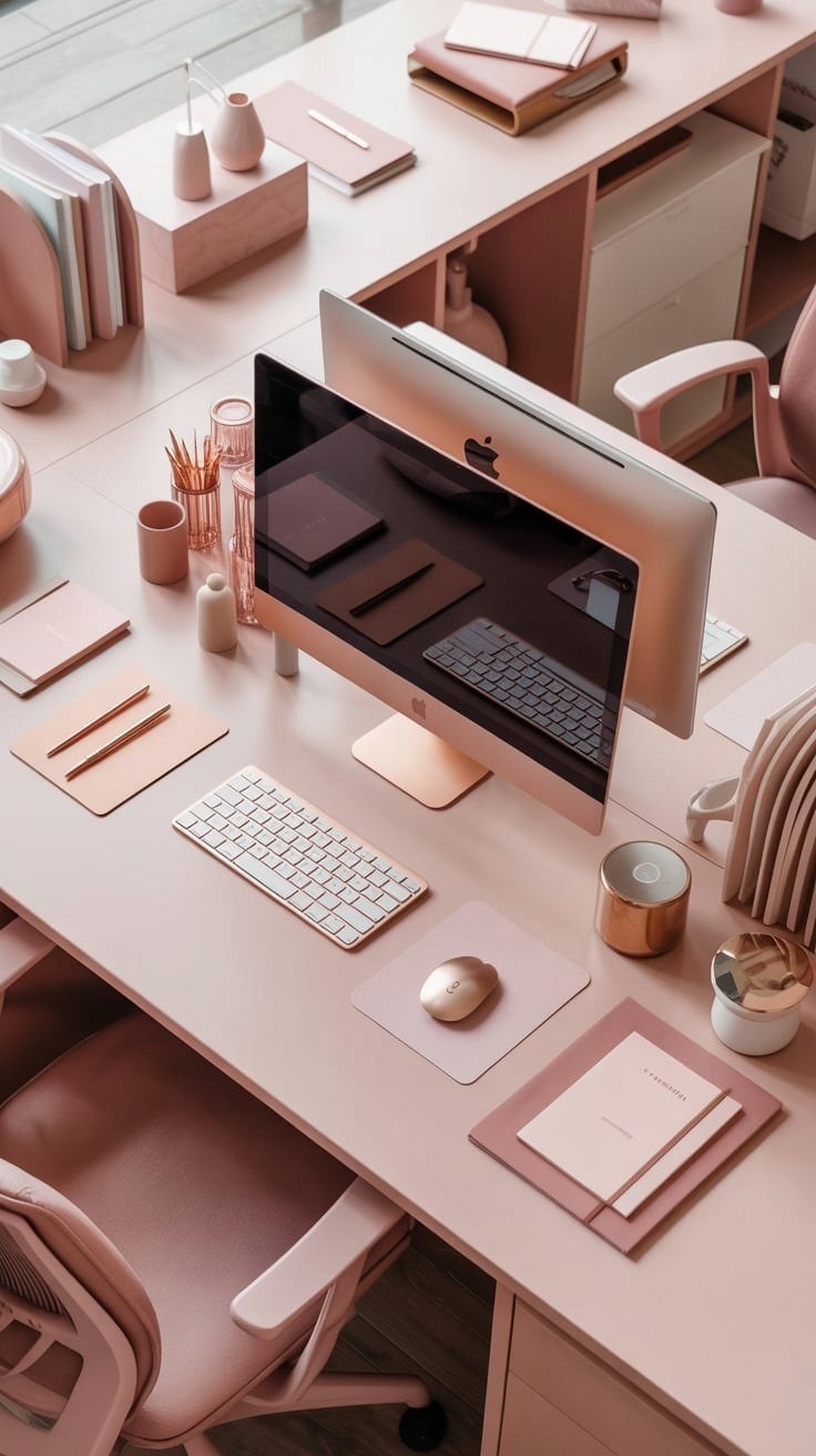 Dreamy Aesthetic Pink Office Setup for Creative Vibes