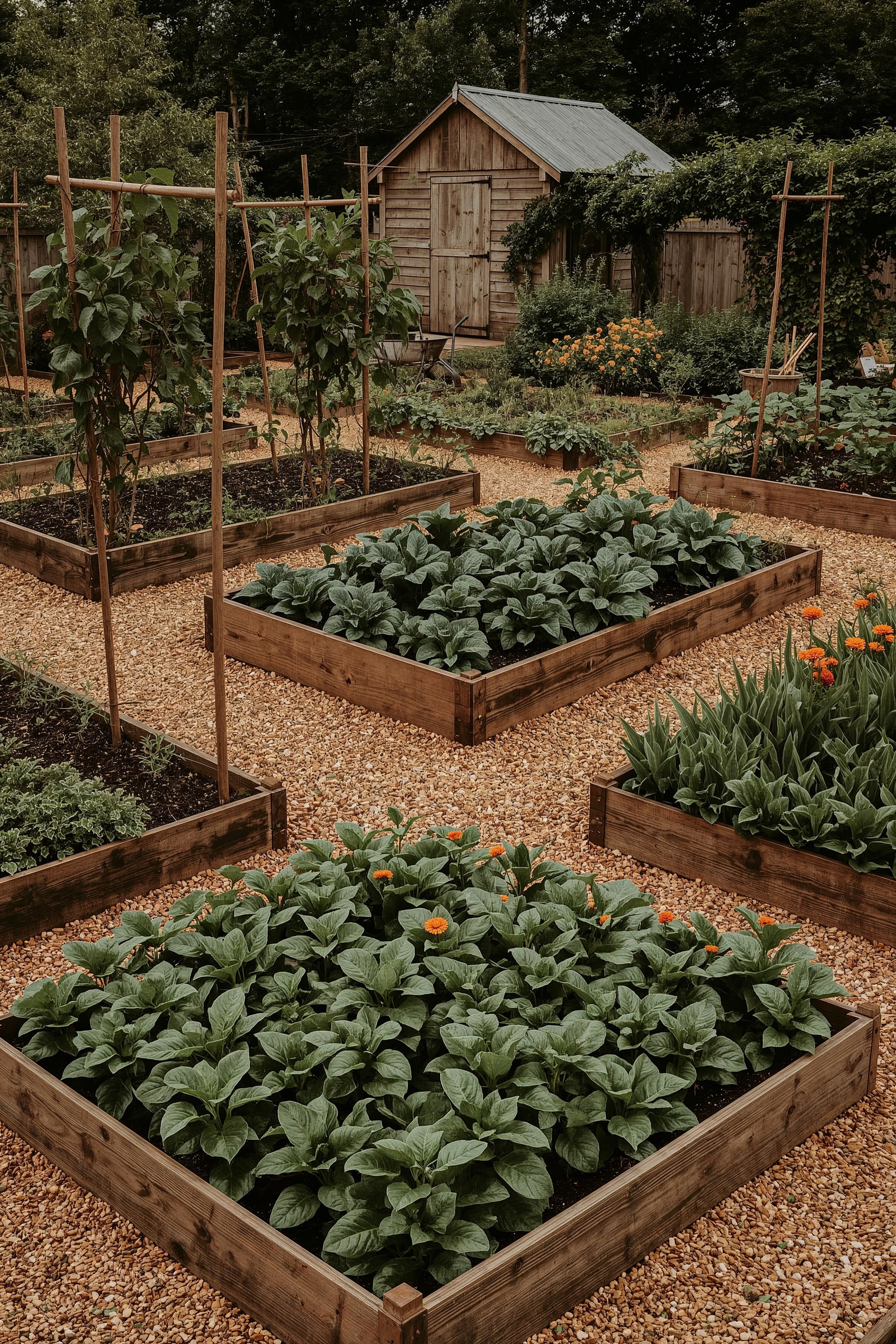 Beautiful Backyard Vegetable Garden Ideas with Raised Beds