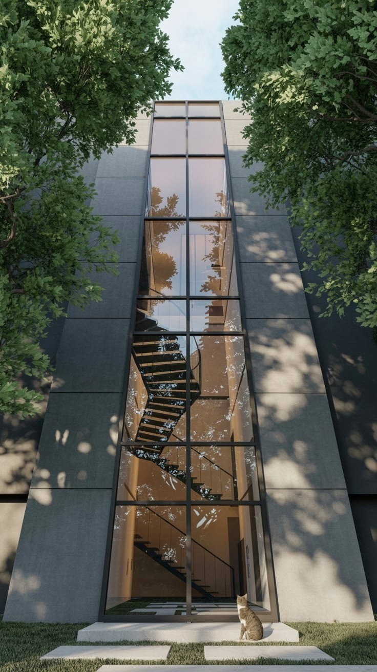 Dramatic Verticality: Double Height Window Elevation in Modern Design