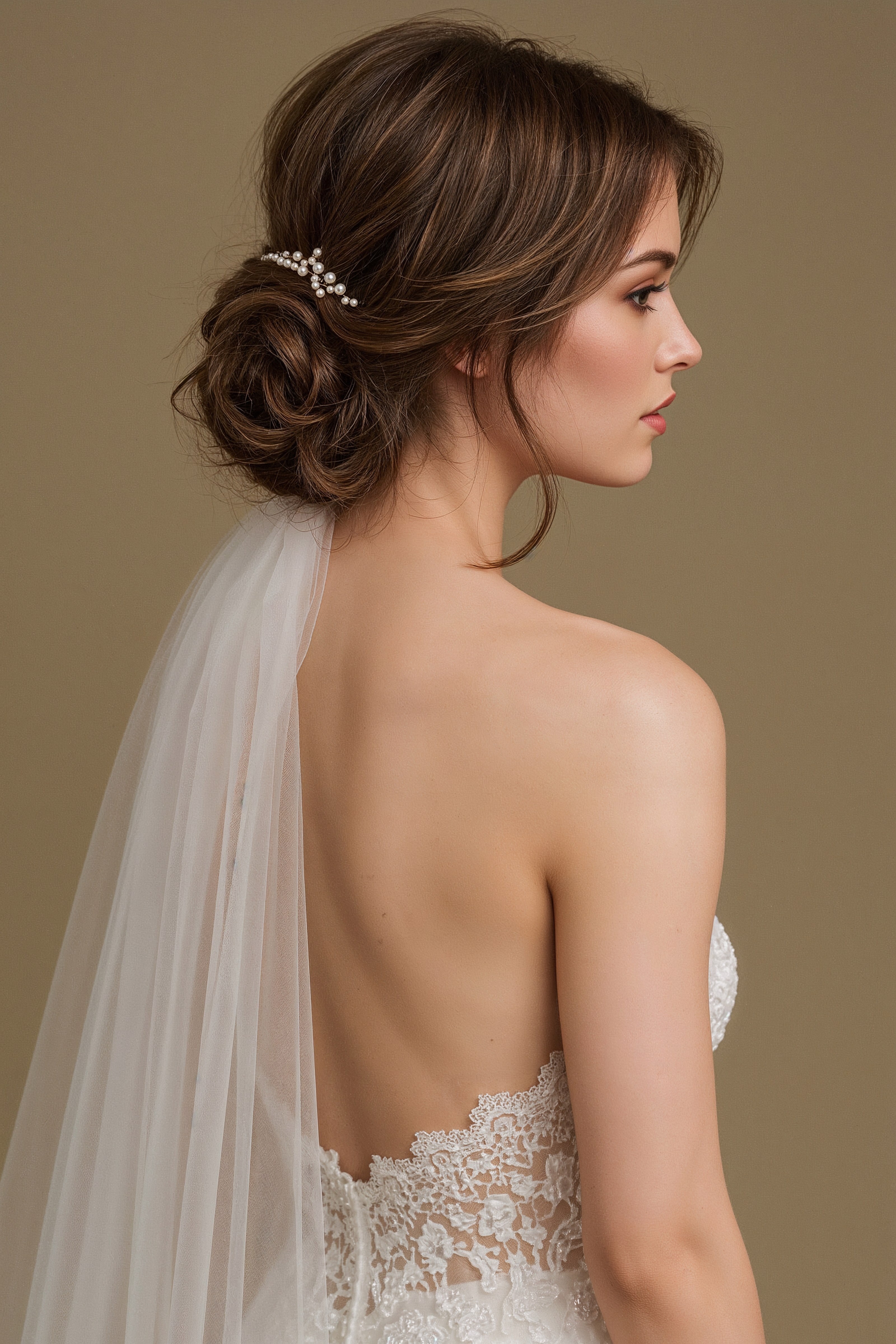 Chic Bridal Hair Updo: Messy Low Buns for Romantic Weddings
