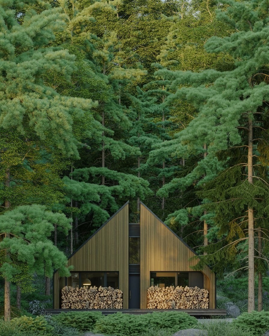 Modern Cabin in the Woods: Serene Rustic Home Design