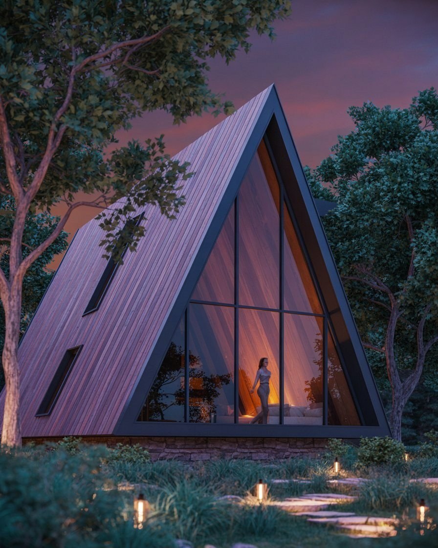 Cozy Architectural Escape: Dream Home Aesthetic Meets A-Frame Cabin