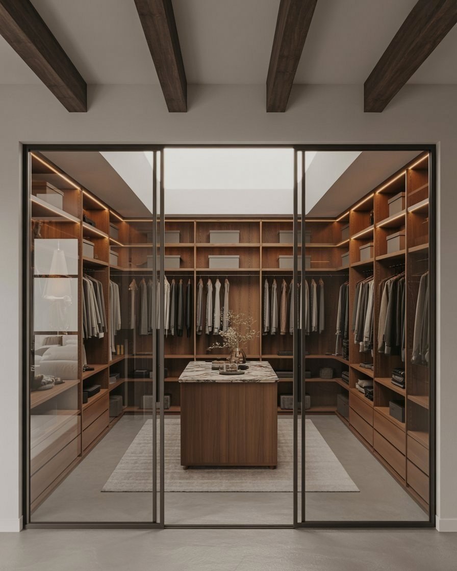 Luxury Walk-In Closet: Architectural Wardrobe Design
