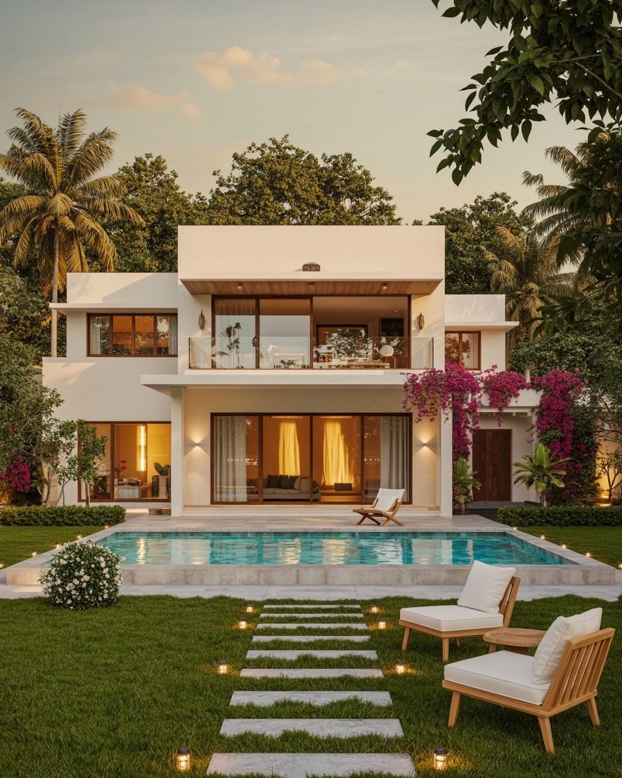 Indian Farmhouse Dream House: Luxury Tropical Garden Oasis