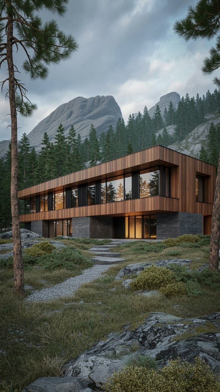 Wood Cladding Exterior House: Modern Mountain Sanctuary