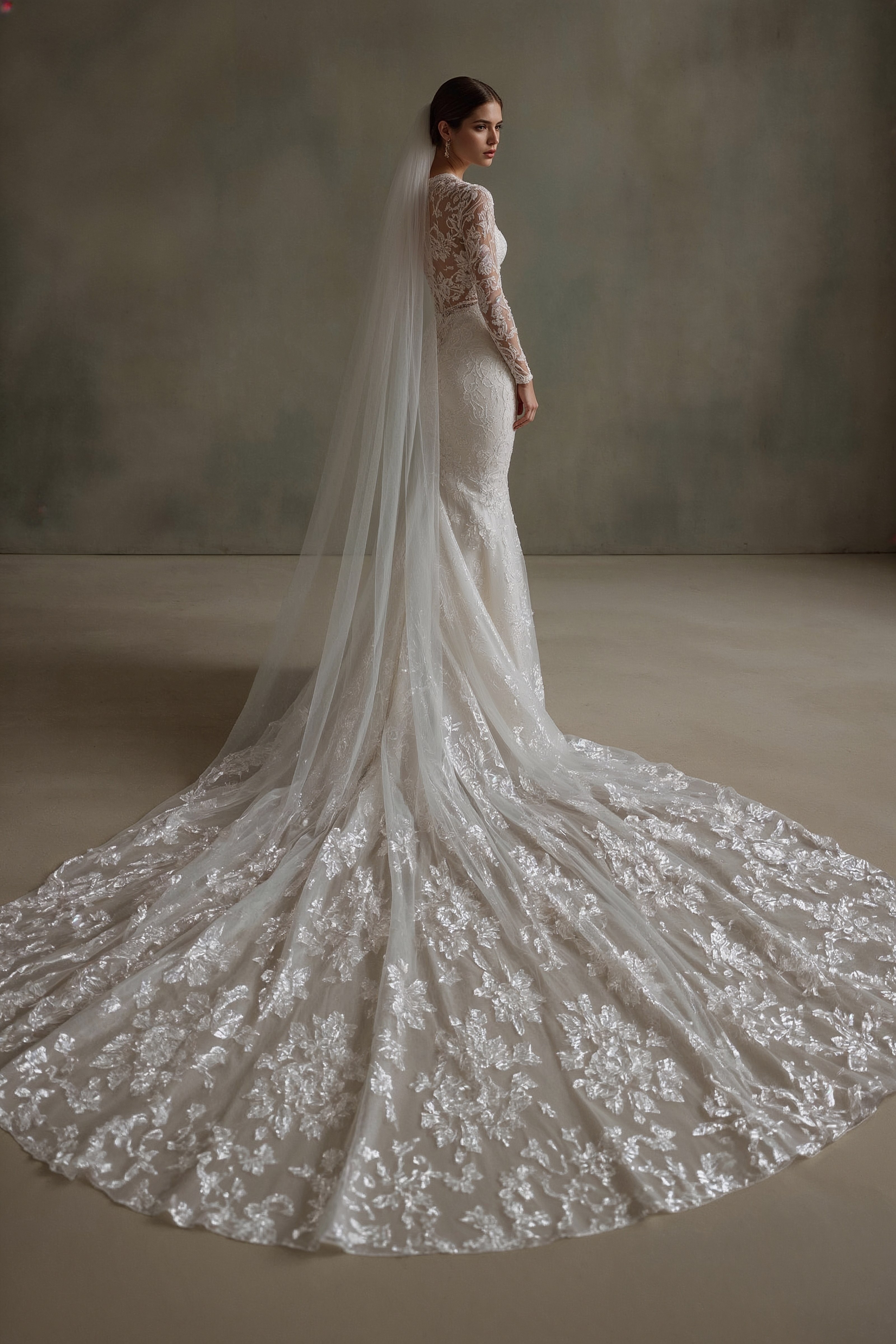 Haute Couture Wedding Dress: Dreamy Cathedral Veil