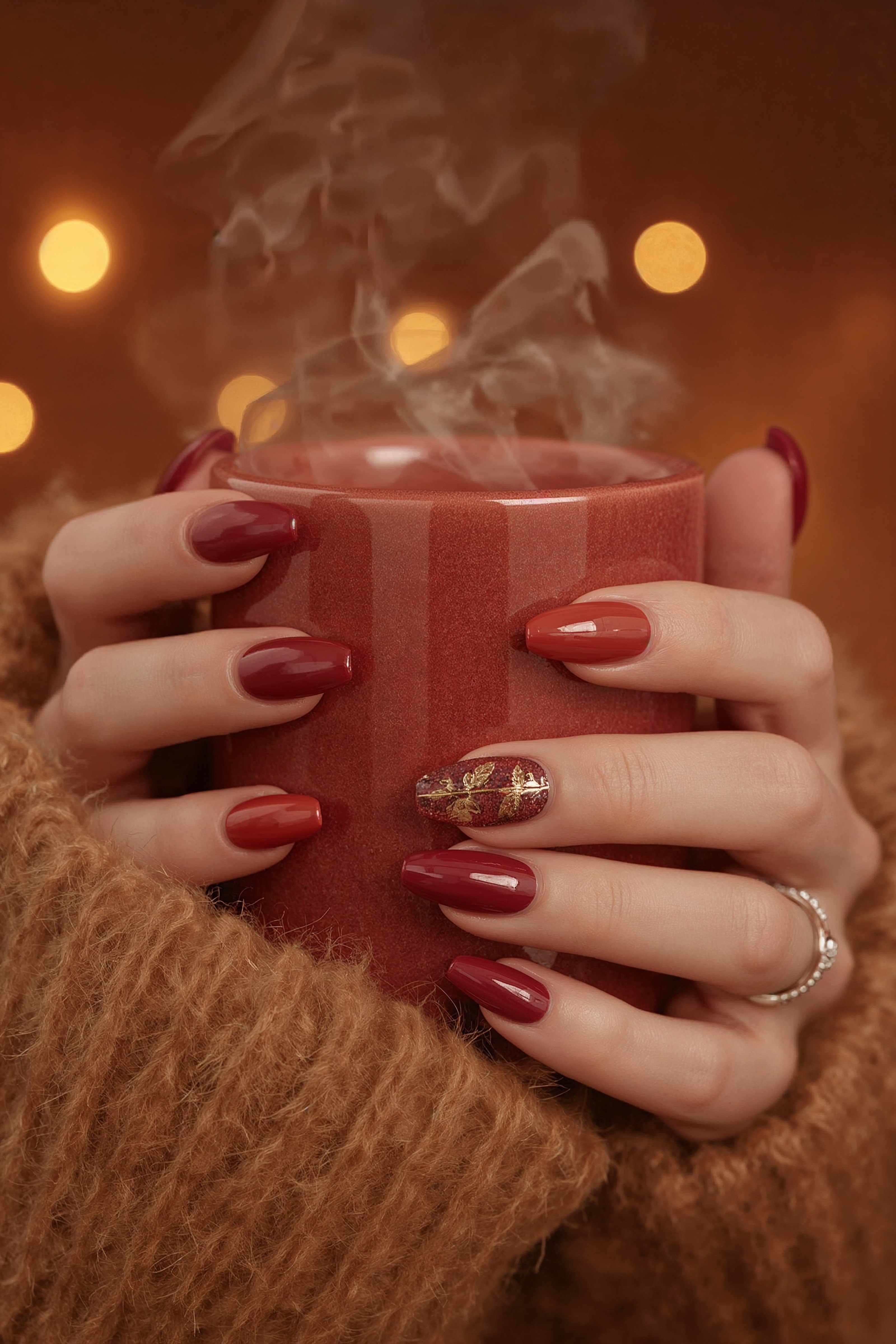 Cozy Burgundy Gel Nail Designs: Rich Autumn Nail Art 2025