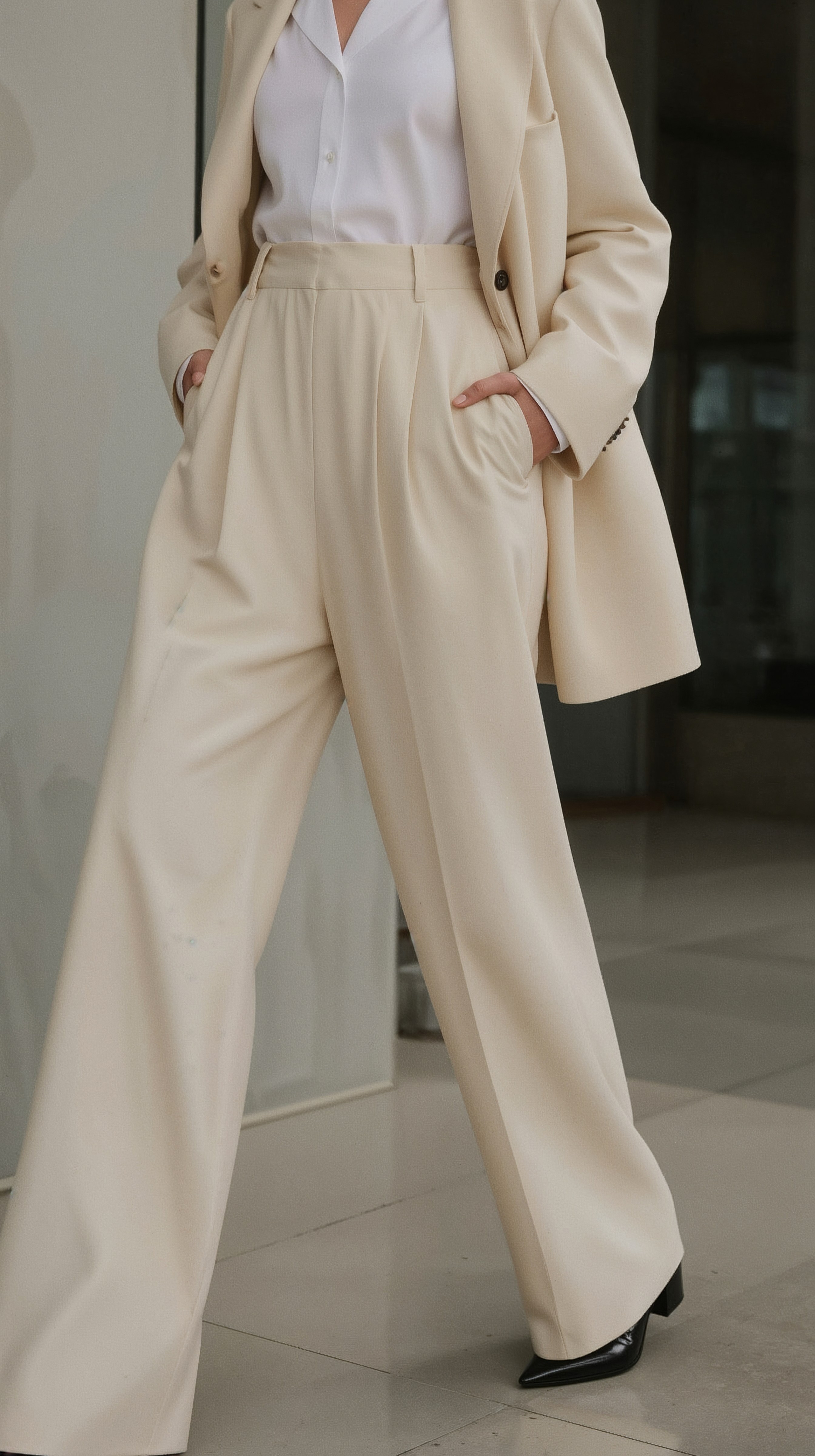 Chic Business Casual: Elegant Neutral Pants for Polished Work Looks