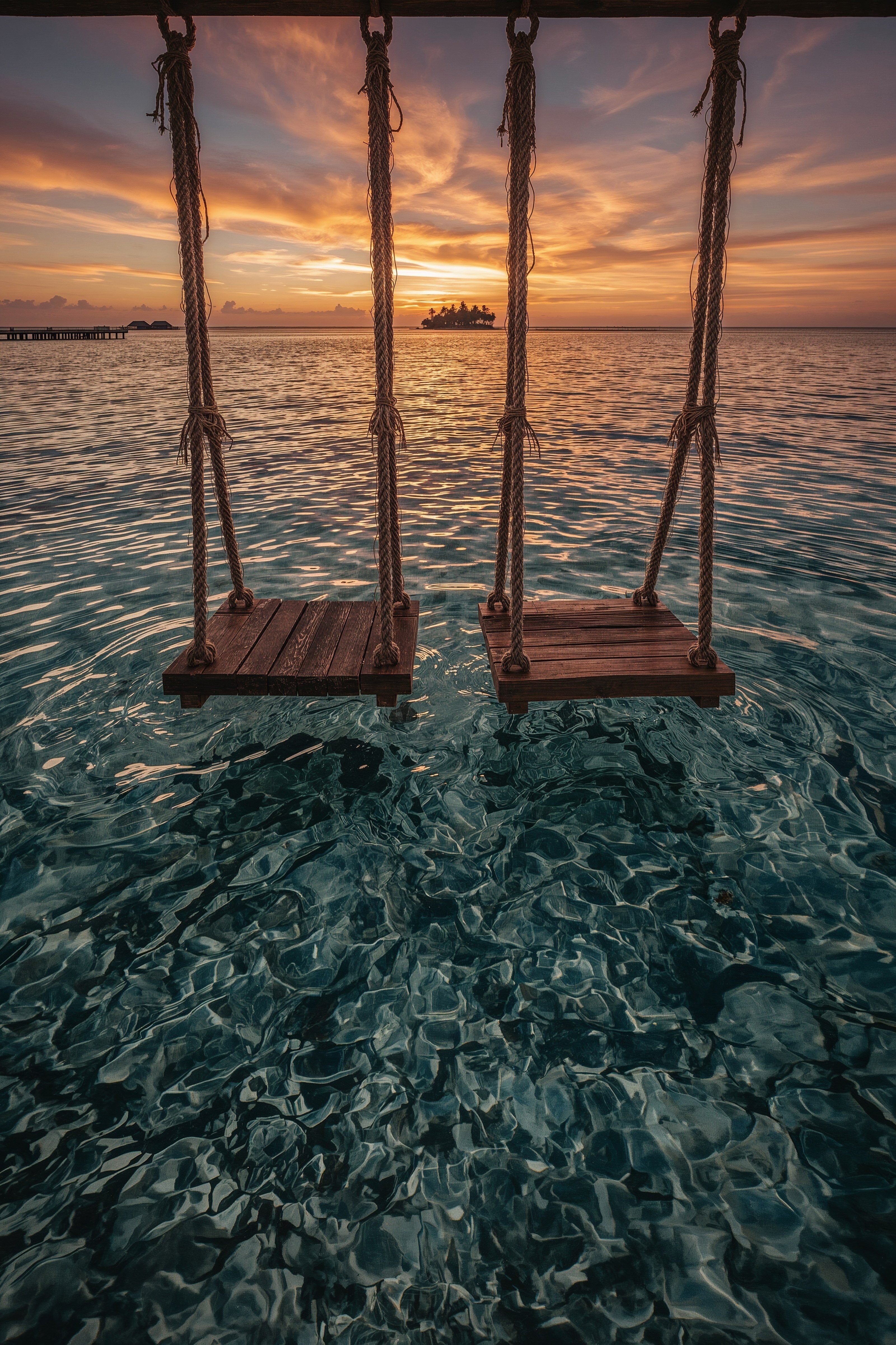 Dream Places: Maldives Beach Swings and Golden Hour Paradise