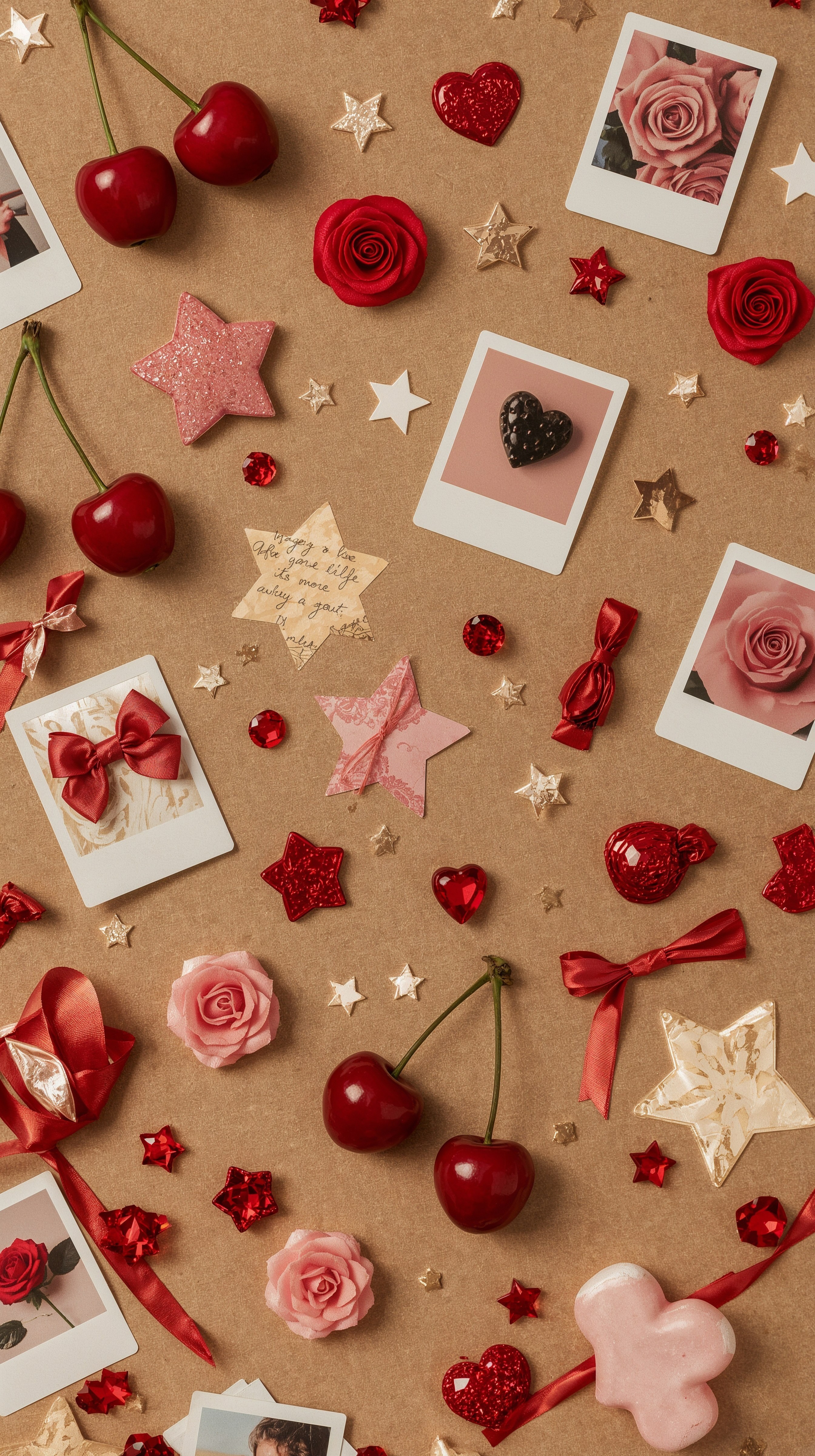 Red Aesthetic Collage Wallpaper: Vintage Vibes for Your Lock Screen