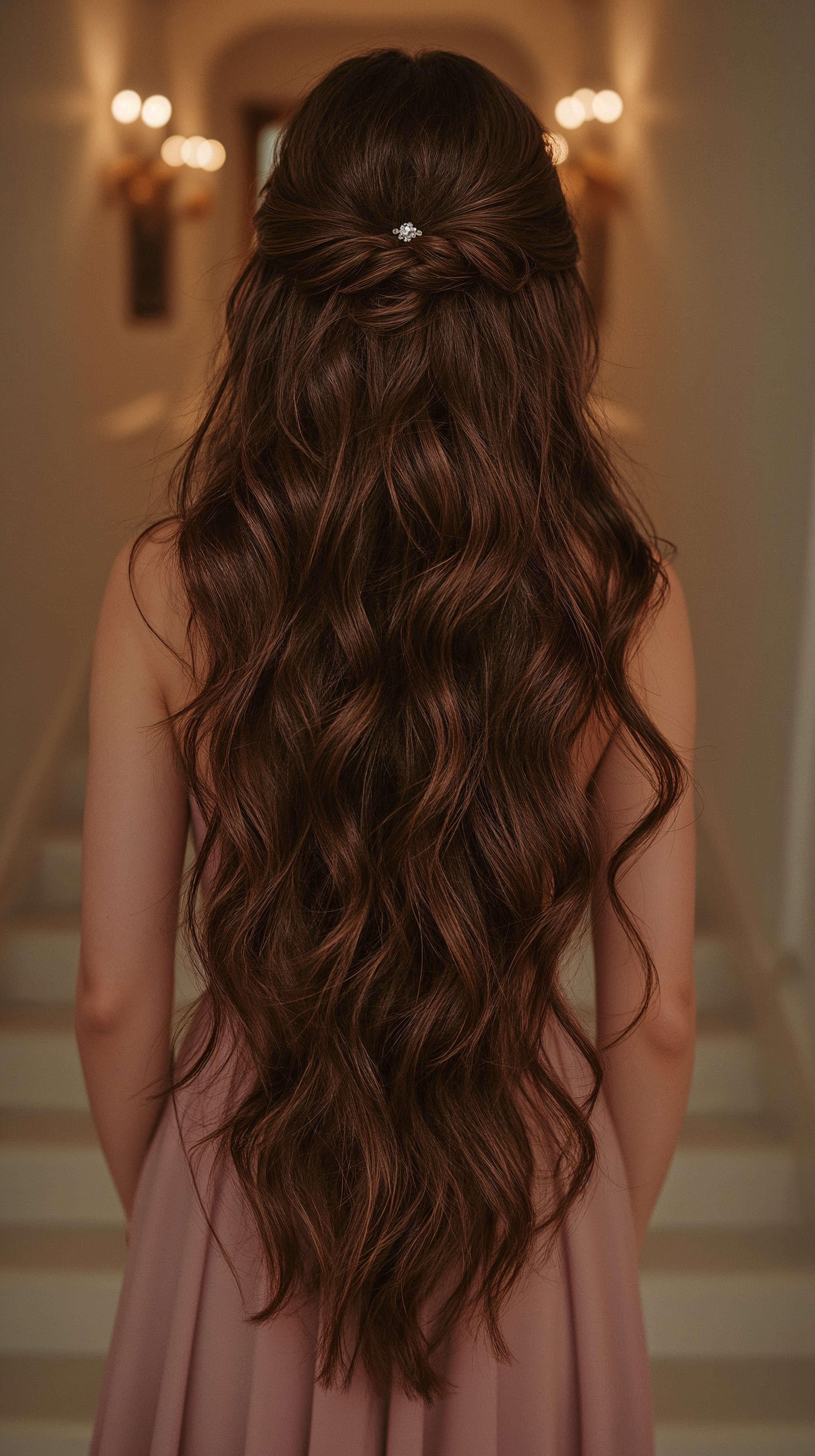 Versatile Bridesmaid & Prom Hair: Long Wavy Half-Up Styles